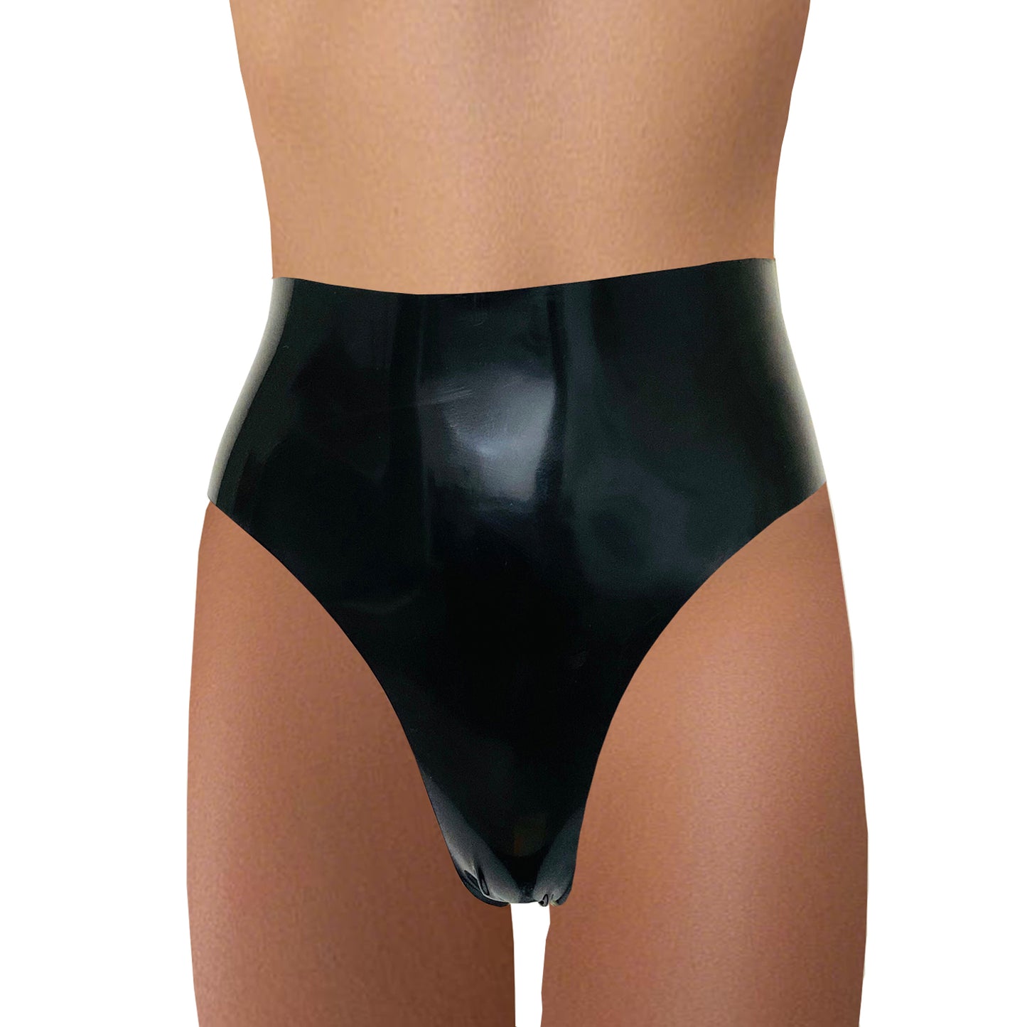 Women's High Waist Latex Thong,Fashion Natural Rubber Latex Briefs