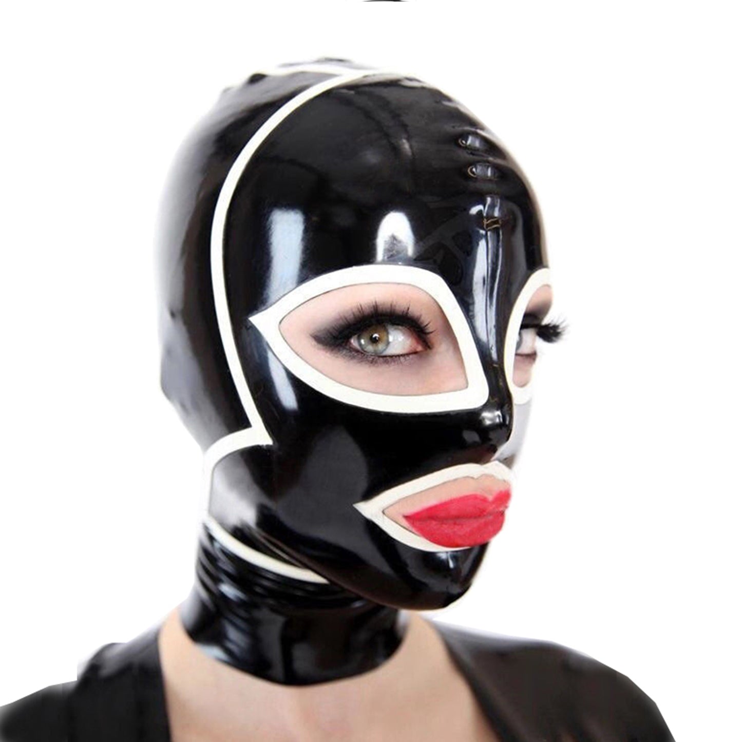 Handmade Latex Mask Black and White Stripe Decoration