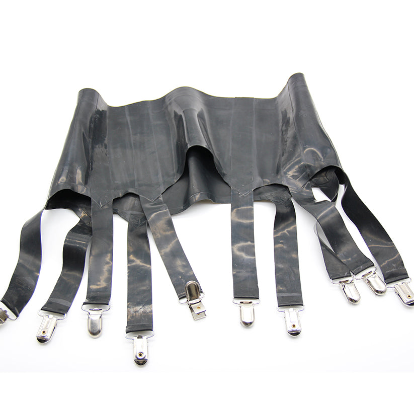 Handmade Latex Garter Belt,Ten Leg Straps