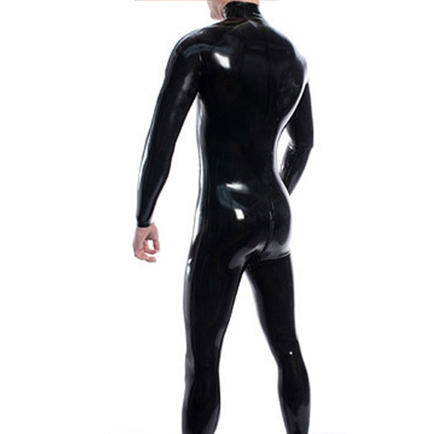 Latex Catsuit with Double Shoulder Zipper and Crotch Zipper