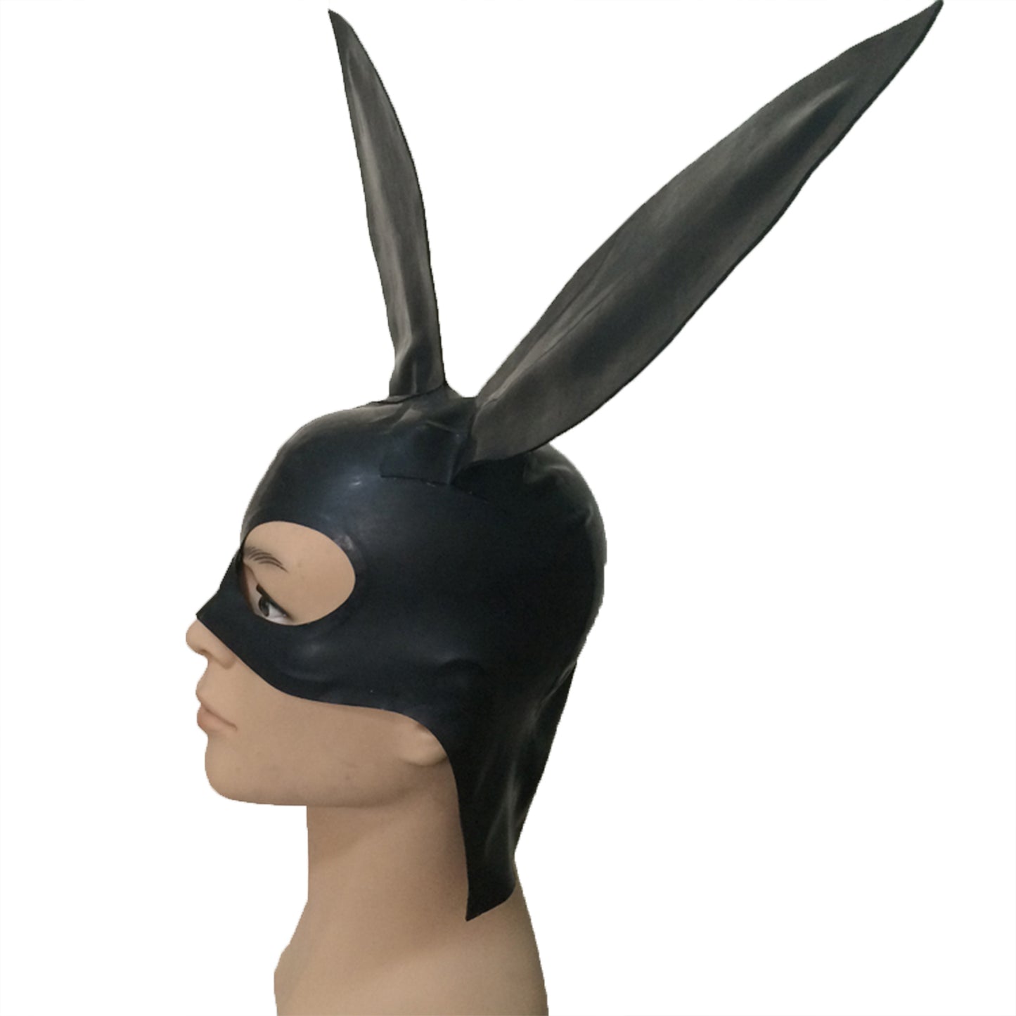 Handmade Playful Black Latex Bunny Mask