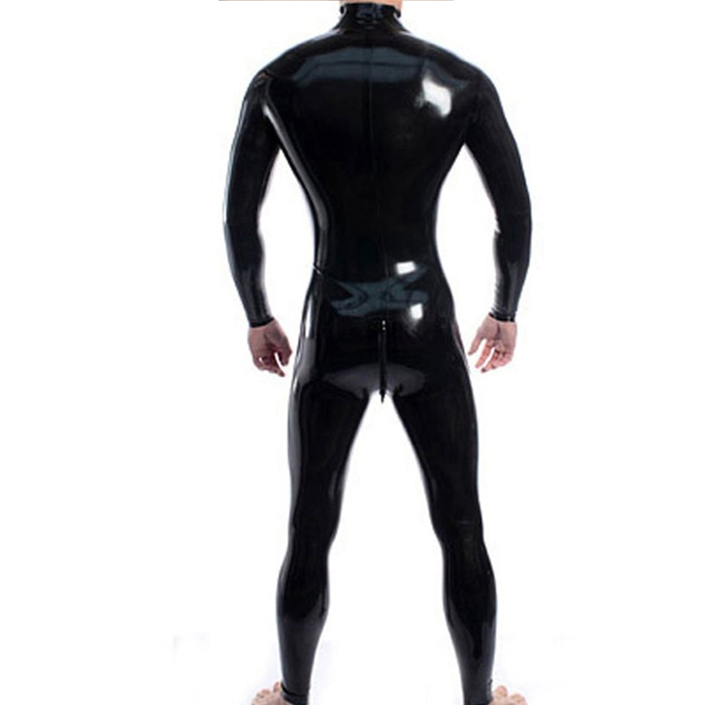Latex Catsuit with Double Shoulder Zipper and Crotch Zipper