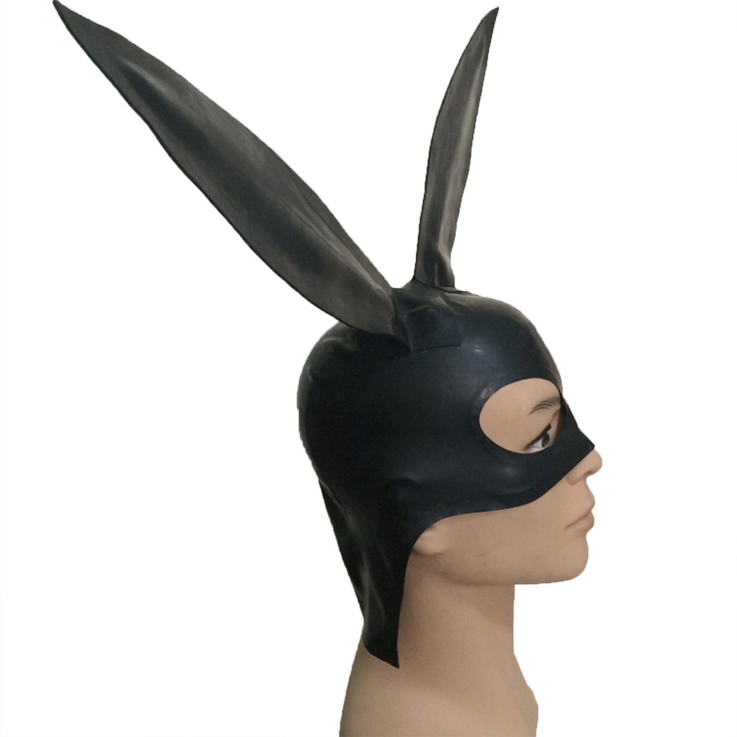 Handmade Playful Black Latex Bunny Mask