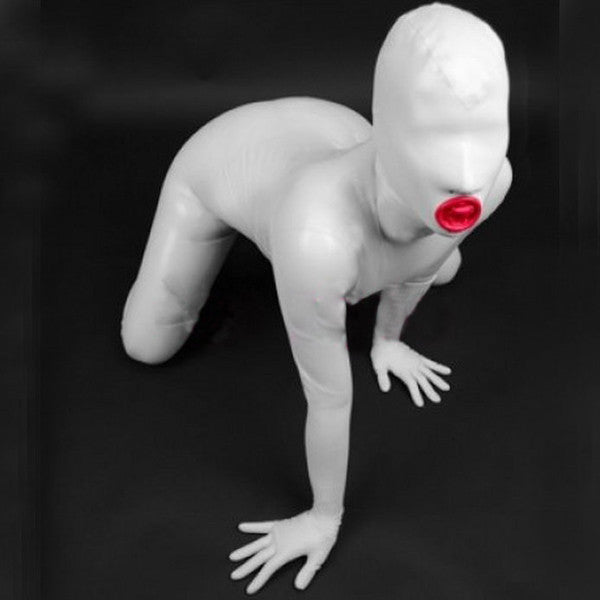 White Women Sexy Latex Bodysuit