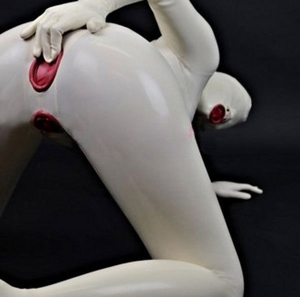 White Women Sexy Latex Bodysuit