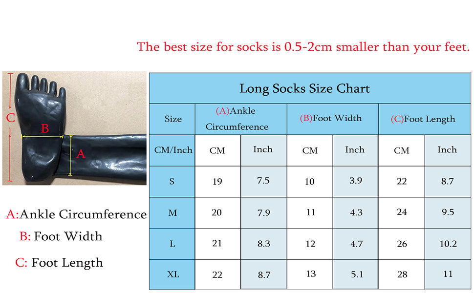 Black Latex Toe-Covering Knee-High Socks