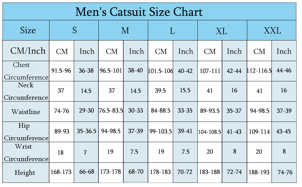 Men Black Front Zip Latex Catsuit Bodysuit