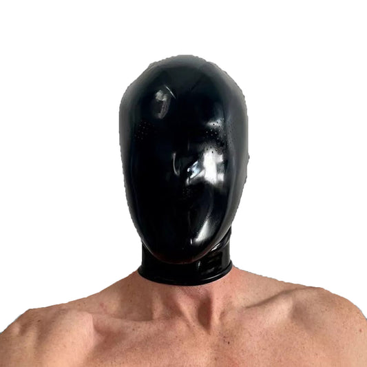 Handmade Rubber Mask,Black Full Face Latex Hood Mask