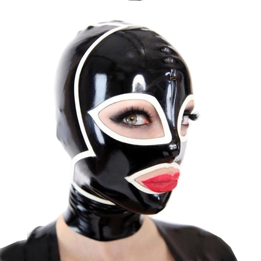 Handmade Latex Mask Black and White Stripe Decoration