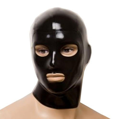 Full Face Latex Mask,Black Latex Hood Masks