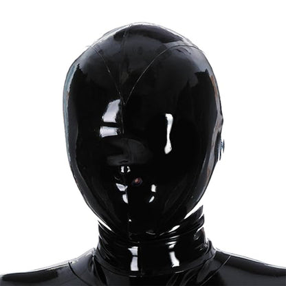 Black Latex Hood Mask,Full Face Latex Masks with Open Nose Only