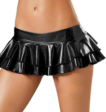 Women's Black Double Latex Sundress