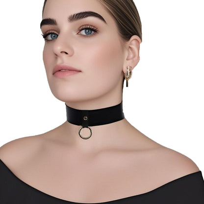 Natural Rubber Latex Neck O-Ring Collar Adjustable with Back Clasp