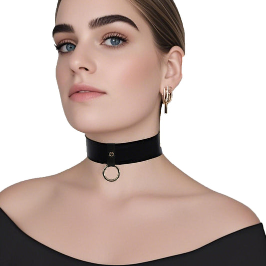 Natural Rubber Latex Neck O-Ring Collar Adjustable with Back Clasp