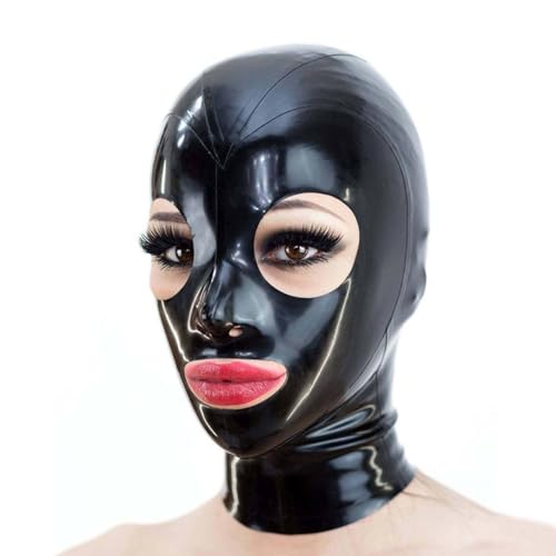 Black Latex Mask Hood,Party Mask for Women Men