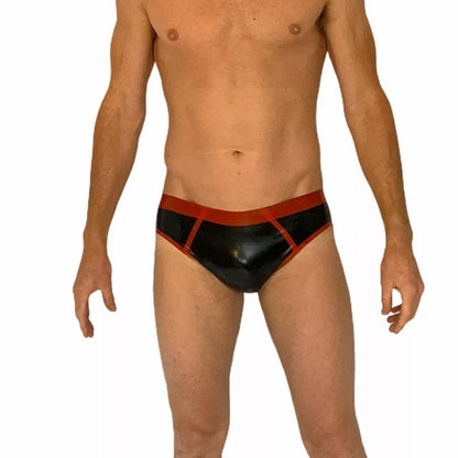 Fashion Black Rubber Briefs,Latex Briefs for Men