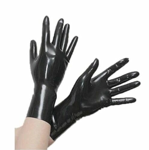 Black Latex Gloves,Natural Rubber Short Gloves Cosplay Costumes