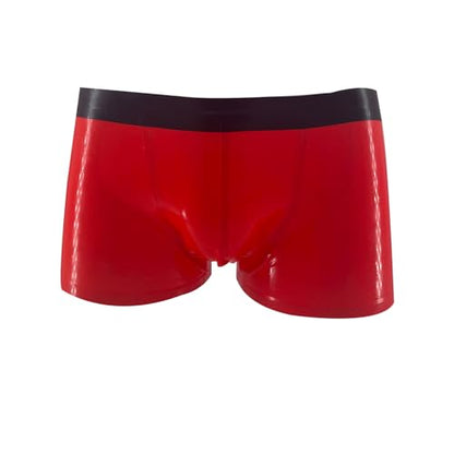 Latex Rubber Boxer Shorts for Men,Red Natural Rubber Underwear,Men's Rubber Panties