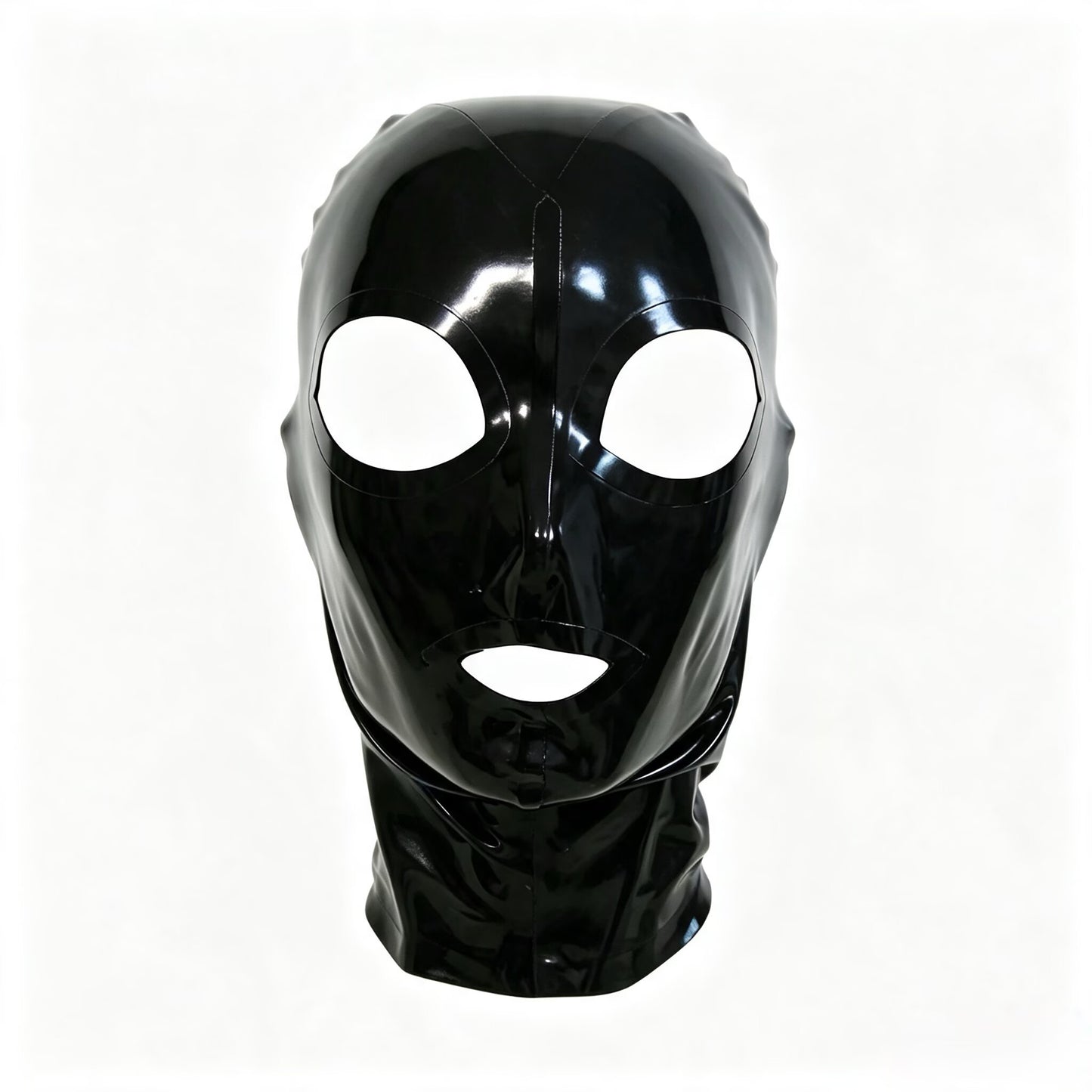 Unisex Full Face Open Eye Mouth Latex Hood Mask