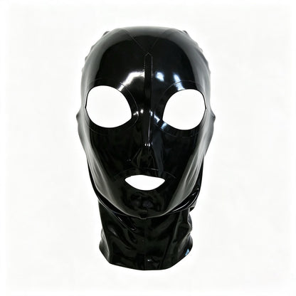 Unisex Full Face Open Eye Mouth Latex Hood Mask