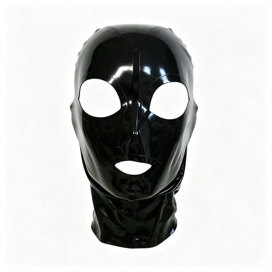Unisex Full Face Open Eye Mouth Latex Hood Mask