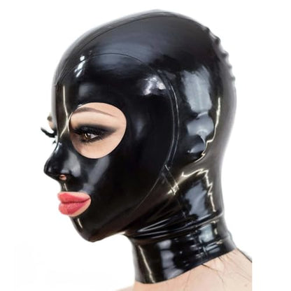 Black Latex Mask Hood,Party Mask for Women Men