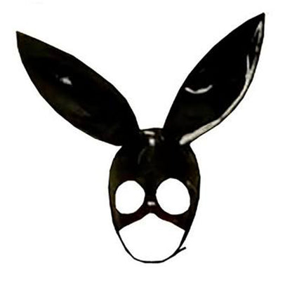 Handmade Playful Black Latex Bunny Mask