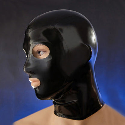 Full Face Latex Mask,Black Latex Hood Masks