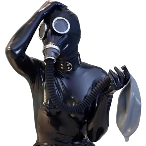 Latex Cosplay Gas Mask,Full Face Steampunk Mask,Rubber Halloween Game Masks Masquerade Costumes