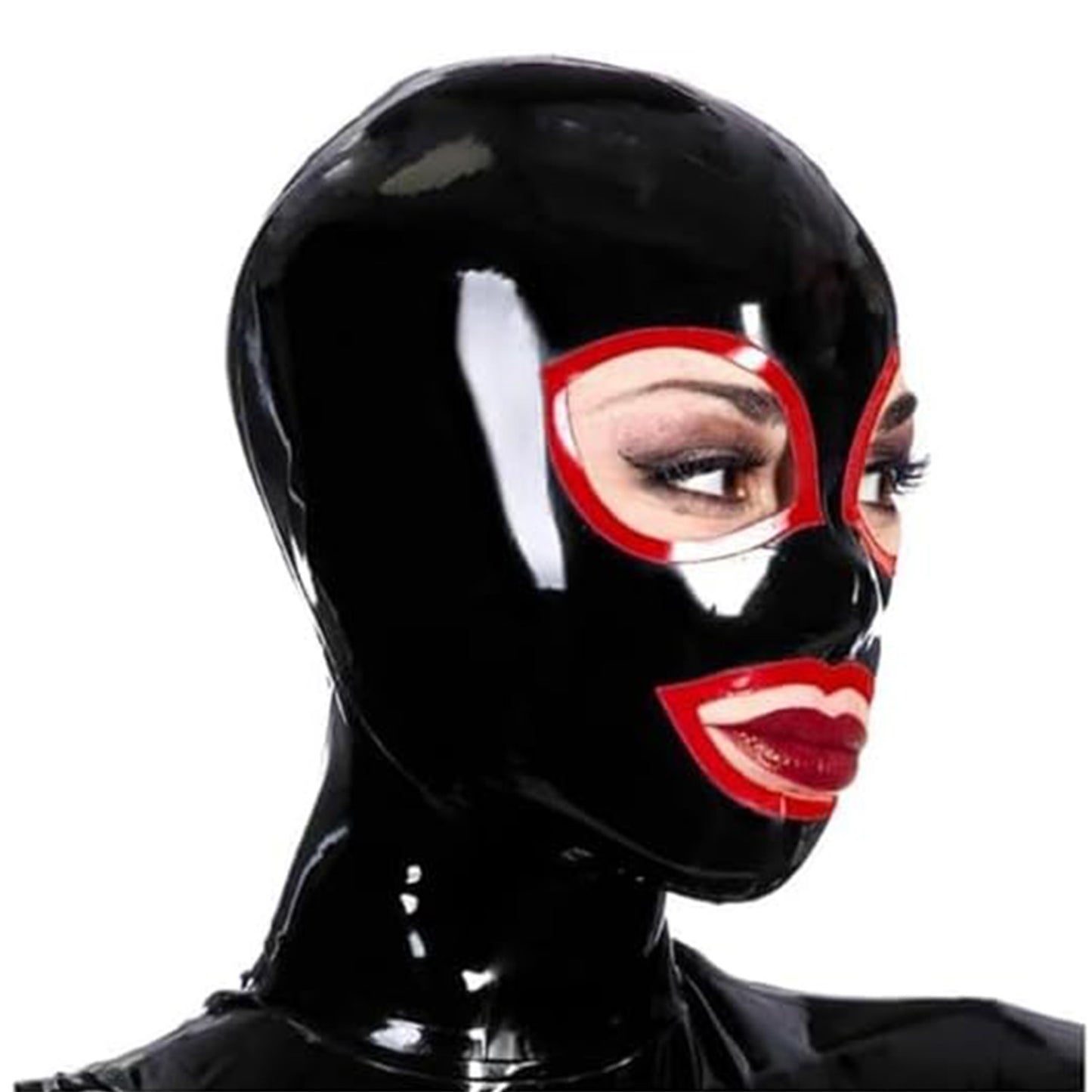 Black Latex Mask,Latex Hood for men and women