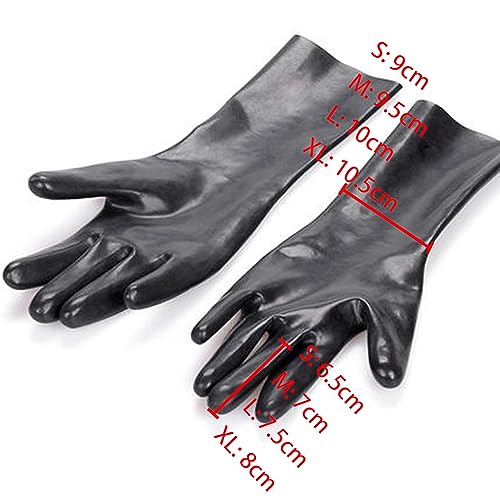 Black Latex Gloves,Natural Rubber Short Gloves Cosplay Costumes