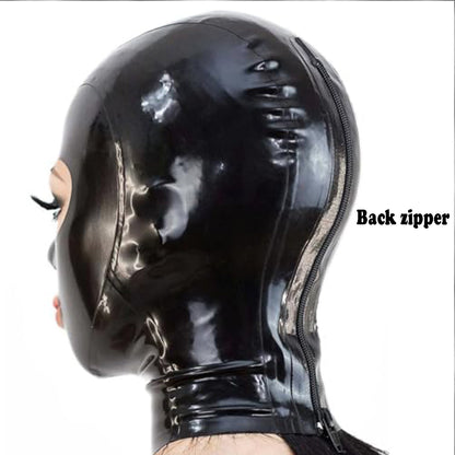 Black Latex Mask Hood,Party Mask for Women Men