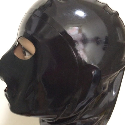 Full Face Latex Mask,Black Latex Hood Masks