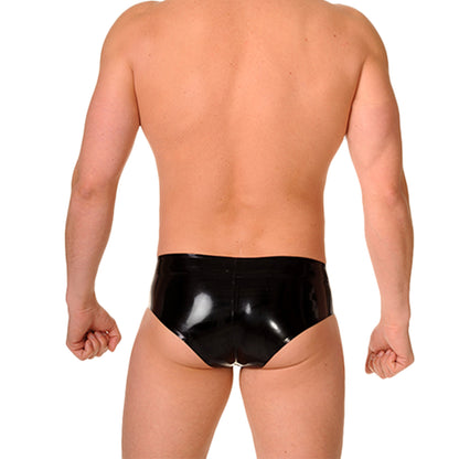 Schwarze Latex Herrenmode-Slips, Unterwäsche aus Naturkautschuk für Männer