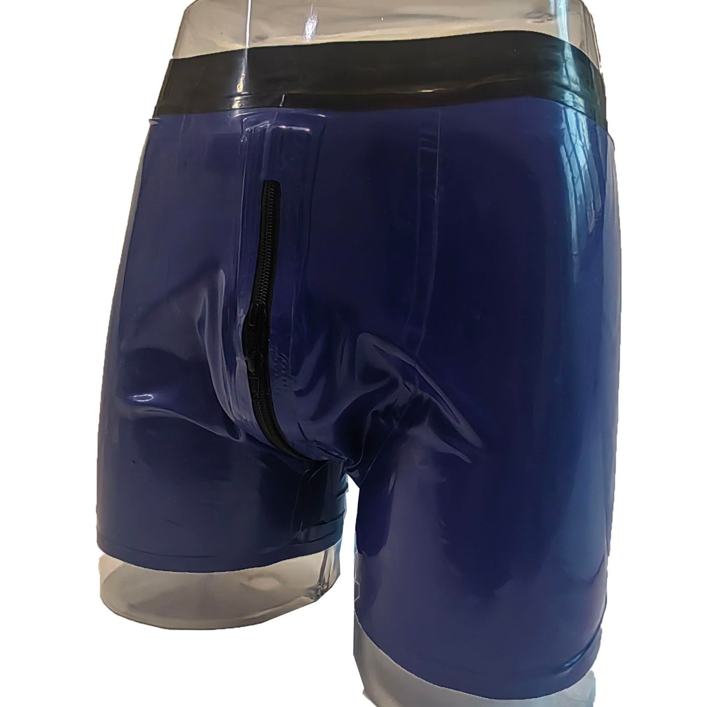 Blue Rubber Boxer Shorts,Latex Men‘s Underwear