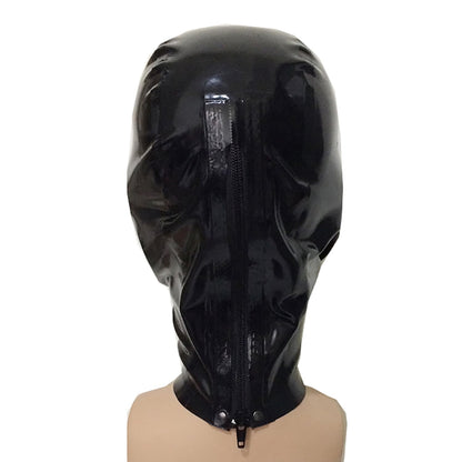 Full Face Latex Mask,Black Latex Hood Masks