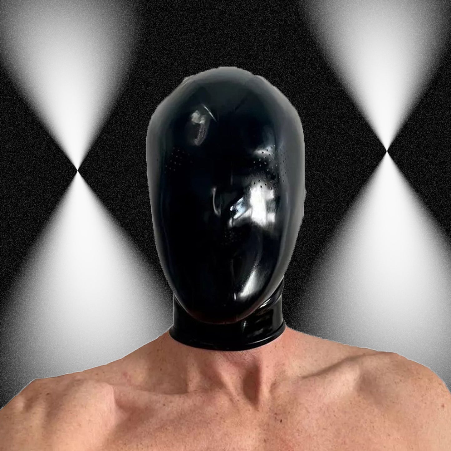 Handmade Rubber Mask,Black Full Face Latex Hood Mask