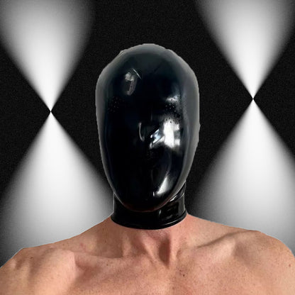 Handmade Rubber Mask,Black Full Face Latex Hood Mask