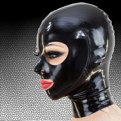 Black Latex Mask Hood,Party Mask for Women Men