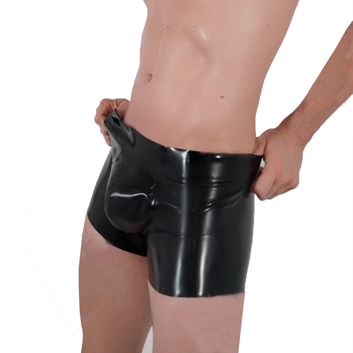 Modische schwarze Latex-Höschen für Männer, Shorts aus Naturlatex für Männer