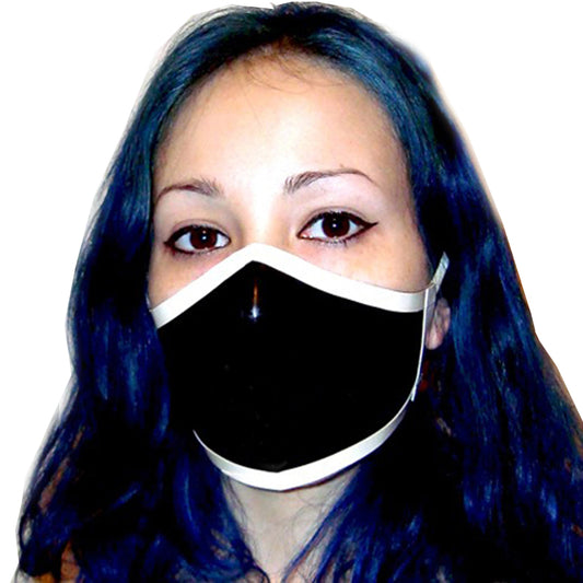 Handmade Rubber Mask,Black with White Trim