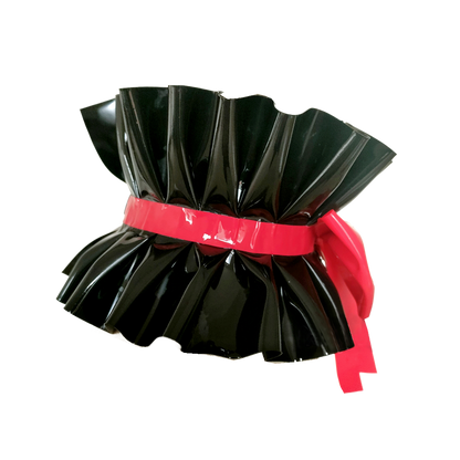 Black and Red Latex Rubber Lace Ruffled Neck Collar,Handmade Natural Rubber Collar for Women