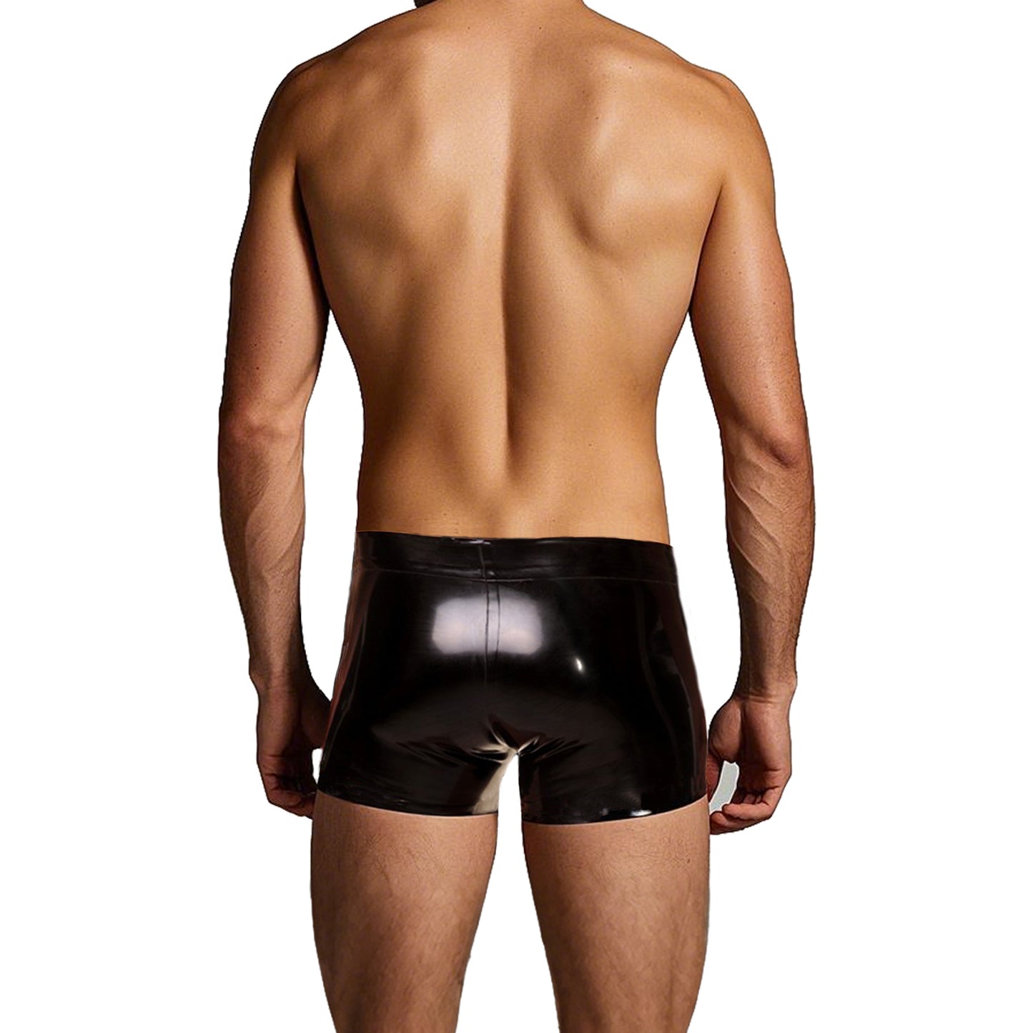Men Handcrafted Latex Boxer Shorts With Crotch Panel
