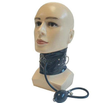 Inflatable Latex Choker Collar Back Zipper