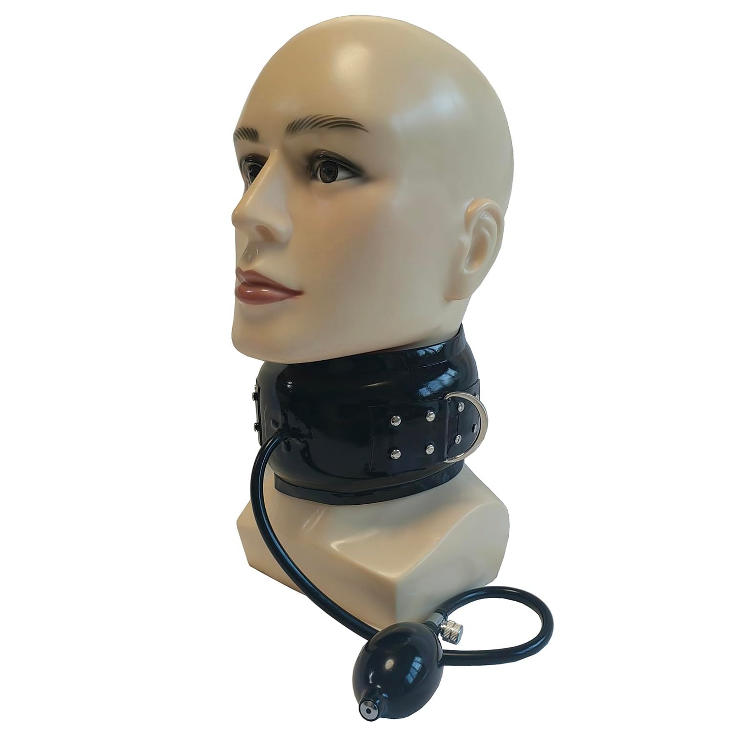 Inflatable Latex Choker Collar Back Zipper