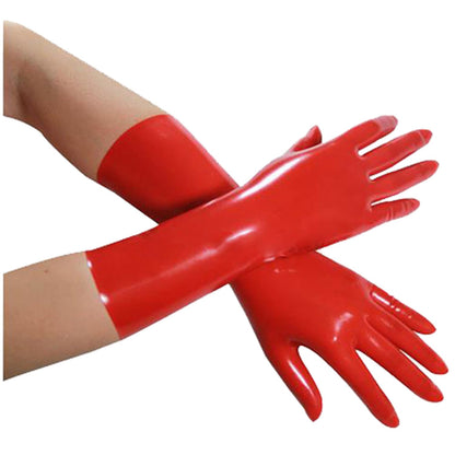 Fashion Red Latex Gloves,Natural Tight Fit Rubber Short Gloves