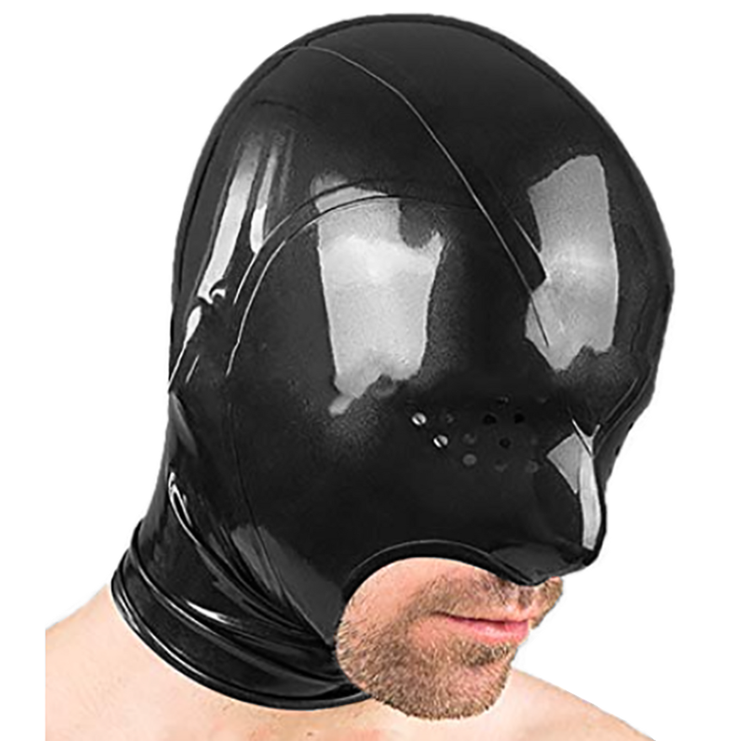 Microporous Open Mouth Breathable Nostril Latex Hood Mask