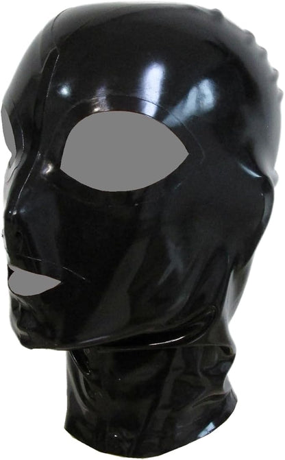Unisex Full Face Open Eye Mouth Latex Hood Mask