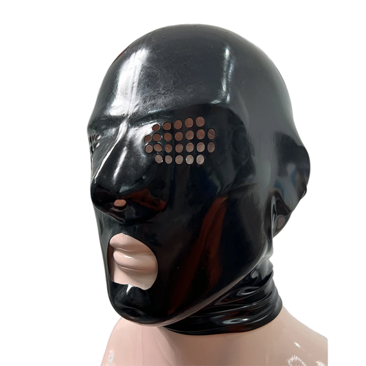 Microporous Open Mouth Breathable Nostril Latex Hood Mask