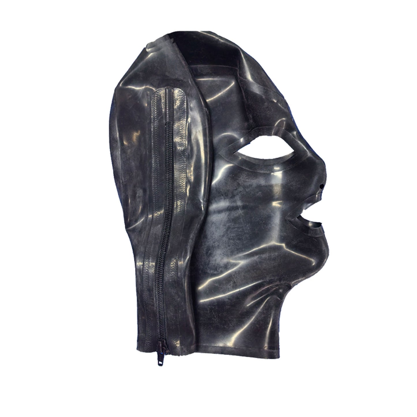 Unisex Full Face Open Eye Mouth Latex Hood Mask